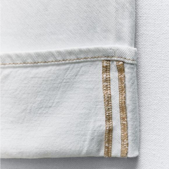 ZARA TRF HIGH WAIST TURNED UP JEANS - Picture 9 of 9